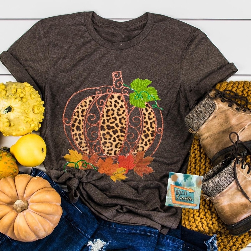Glitter pumpkin tee